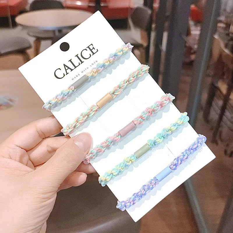 20pcs Colorful rubber bands, elastic hair bands for women 5 styles small and fine hair ponytail holders, colorful rubber bands