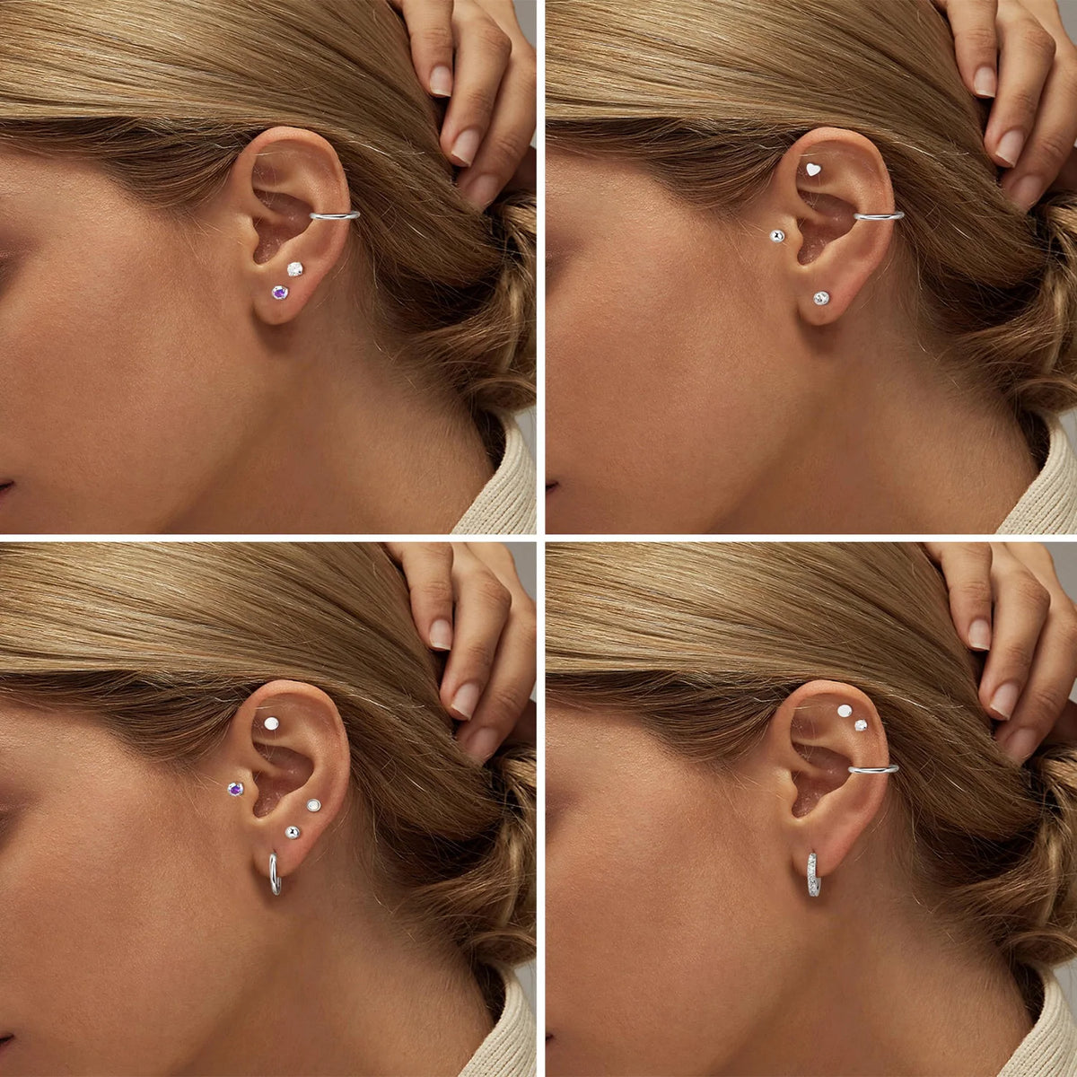 10 pairs flat back stainless steel earrings for sensitive ears by HSF Marketplace