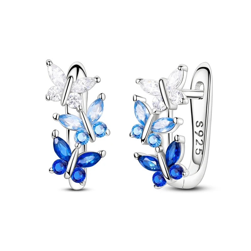 925 sterling silver hoop earrings with zirconia, hypoallergenic jewelry for women and girls by HSF Marketplace