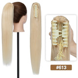 S-noilite straight human hair ponytail extension with claw clip, natural black, blonde, and brown tones
