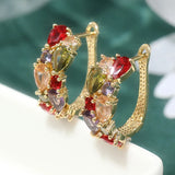 Elegant multicolor zirconia hoop earrings for women by HSF Marketplace