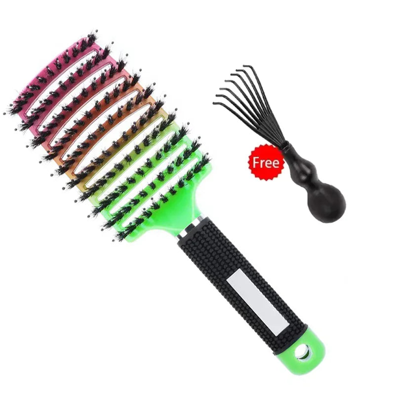 HSF Marketplace detangling hair brush for curly hair with scalp massage bristles