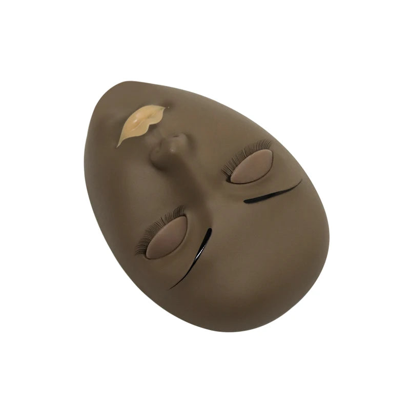 HSF Marketplace GAHAMACA eyelash extension training head with removable eyelids, realistic false eyelashes for practice and modeling.