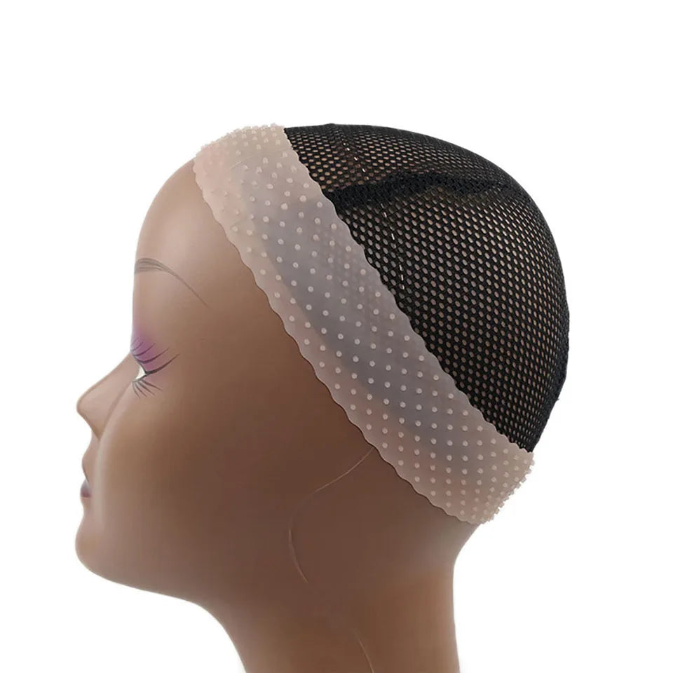 5Pieces Pack Breathable Band Small Hole Anti-Slip Transparent Silicone Wig Band Adjustable Elastic Band For Wig Headband Holder
