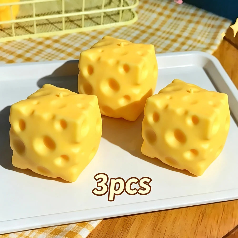 HSF Marketplace squishy cheese squeeze toy for stress relief and sensory play