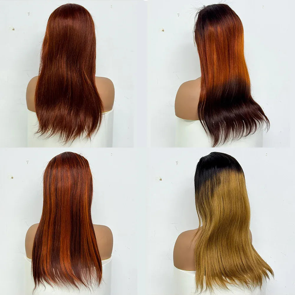 230% Density Colorful 13x4 Lace Front Wig For Black Women Brazilian Straight 13x4 Transparent Lace Frontal Wig Human Hair