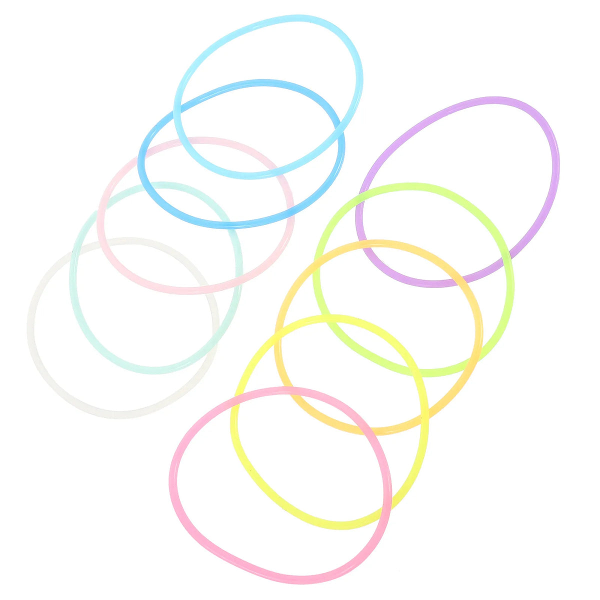 30Pcs Silicone Hair Tie Design Glow in The Dark Rubber Band Fine Bracelet for Women Fashionable Wristband Hair