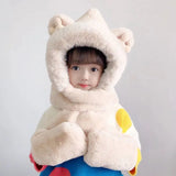 Kids fleece-lined winter set with 3-in-1 hat, scarf and gloves in soft cold-weather fabric
