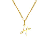 Gold plated dainty heart initial necklace for women featuring a waterproof stainless steel monogram A-Z pendant.