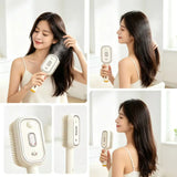 Electric Spray Hair Brush 2-In-1 Misting Hair Brush with Water Spray Reduce Frizz Anti-Static Retractable Steam Massage Comb