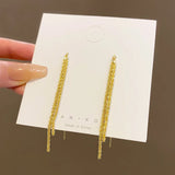 Long tassel dangle earrings for women in trendy Korean style, HSF Marketplace jewelry