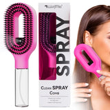 HSF Marketplace 2-in-1 spray hair brush with water mist and anti-static comb for detangling, styling, and frizz control.