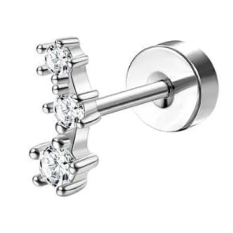 Bobisty surgical stainless steel flat back earrings for sensitive ears, dainty hoop stud cartilage jewelry