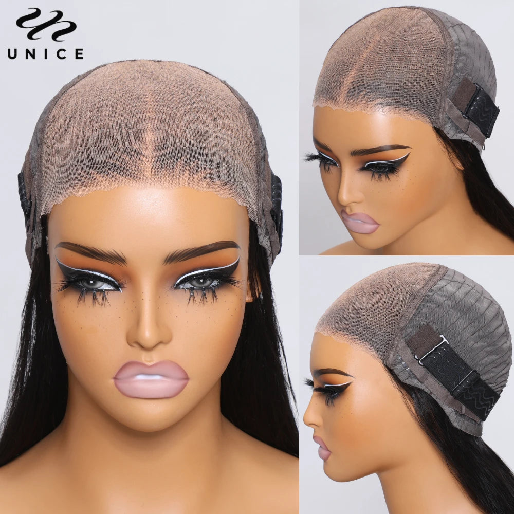 UNice Bye-Bye Knots 7x5 Lace Side Part Water Wave Human Hair Wig With Golden Brown Highlights 150% Density