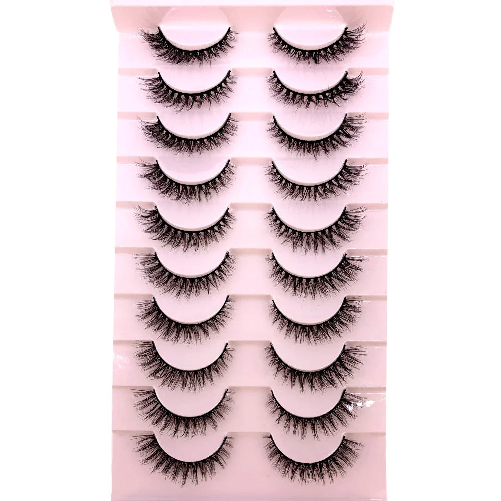 3D faux mink hair false eyelashes, 10 pairs of fluffy lashes by HSF Marketplace