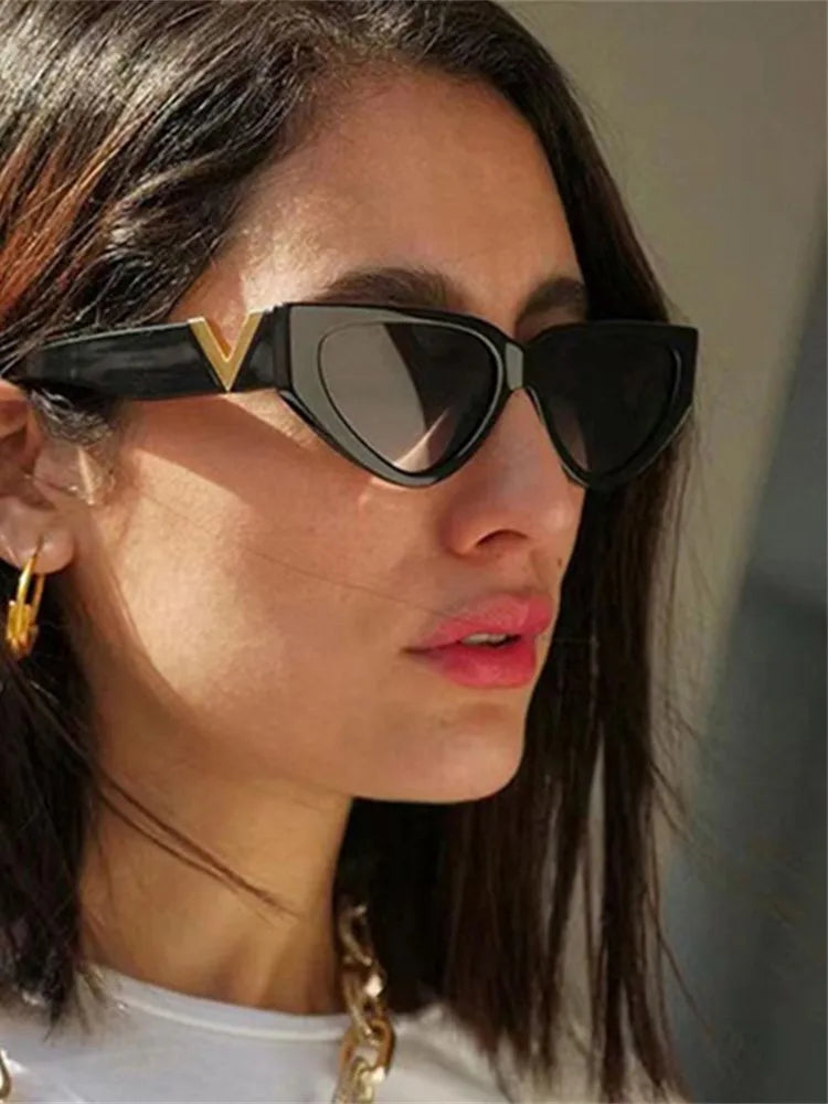 Luxury vintage cat eye sunglasses for women by HSF Marketplace, UV400 protection, fashionable designer eyewear with bold cateye style.