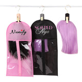Plussign Wooden Double-Sided Hanger With Swivel Hook For Hairpieces Ponytail Bundles Holder Hanger For Wig Carrier Wig Holder