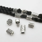 Skull helmet Viking beads for hair braids and dreadlocks, 10-piece hair styling set by HSF Marketplace