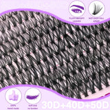 700PCS-30D/40D/50D 80D DIY Eyelash Extension Kit Mixed Length 9-16mm, D-Curl Eyelashes for DIY and Various Festive Celebrations