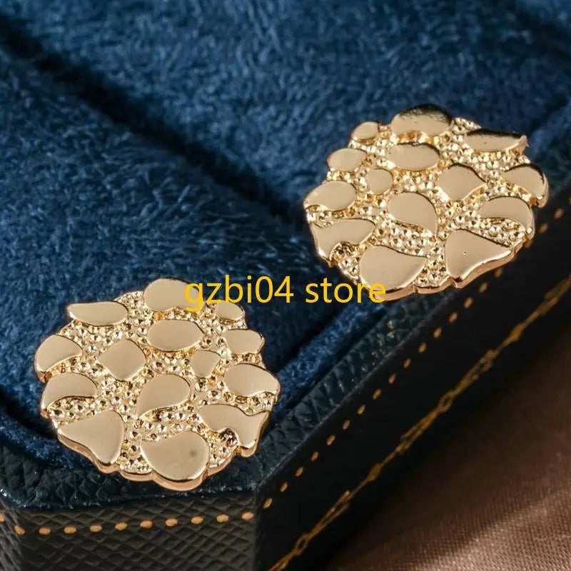 13MD irregular gold geometric alloy texture earrings for women by HSF Marketplace