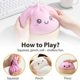 16cm Extra Large Big Dumplings Squeeze Toy Glitter with Steamer Steamed Stuffed Bun Squeeze Pinch Le Fidget Soft