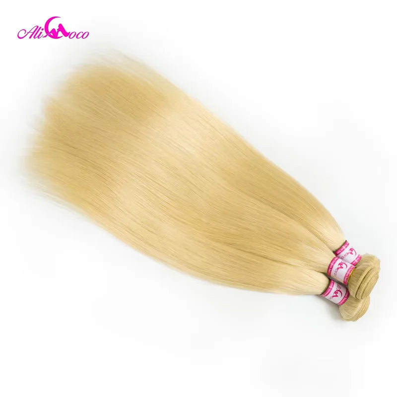 613 Honey Blonde With 5x5 Closure 613 Blonde Brazilian Straight Human Hair Bundles With Frontal Closure 613 Straight Bundles