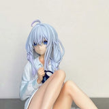 The Journey of Elaina anime girl figure sitting in pajamas, 11cm collectible desktop statue