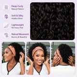 HSF Marketplace short headband wig, curly pixie cut Brazilian Remy human hair with water wave texture
