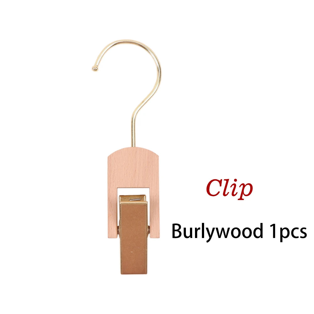 Plussign Wooden Double-Sided Hanger With Swivel Hook For Hairpieces Ponytail Bundles Holder Hanger For Wig Carrier Wig Holder