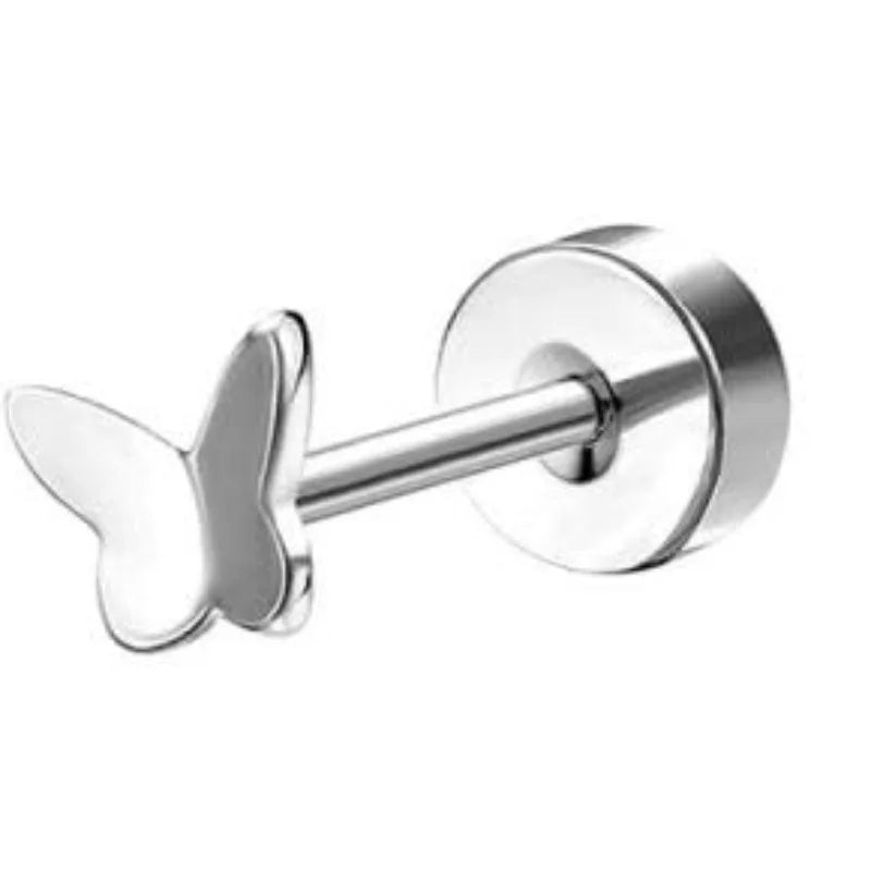 Bobisty surgical stainless steel flat back hoop earrings for sensitive ears, dainty cartilage studs for women