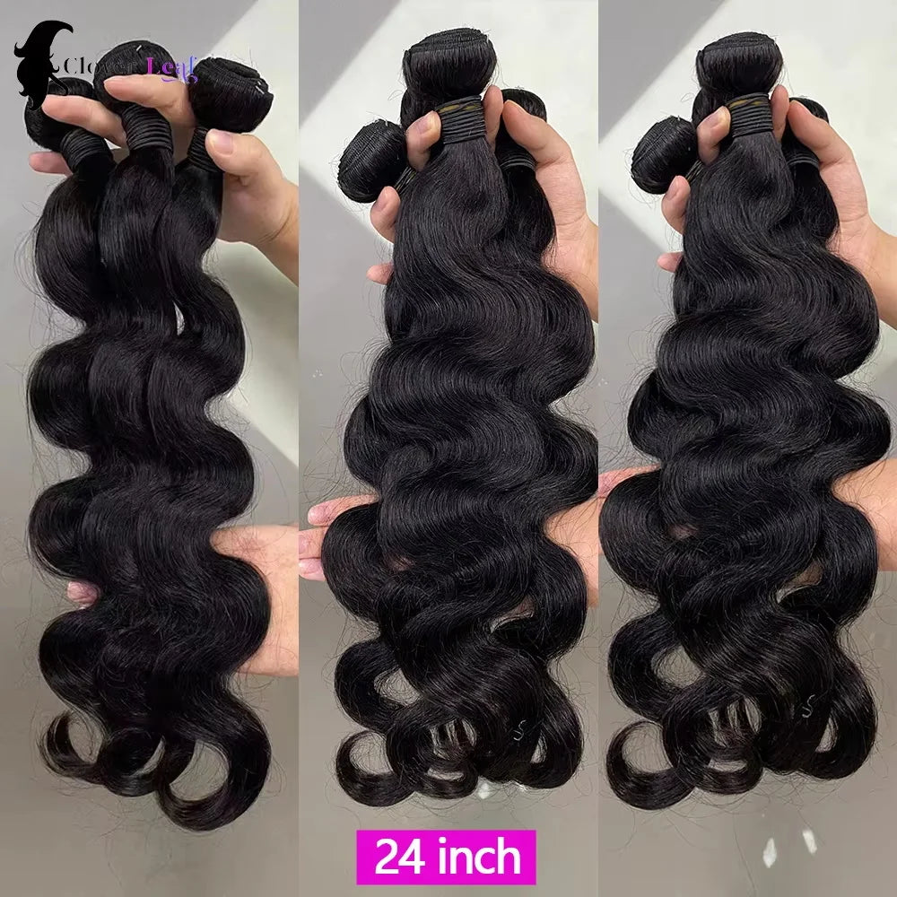 Body Wave Human Hair Bundles And Closure 2x6 4x4 5x5 Lace Closure 26 inch Human Hair Bundles With Closure Brazilian Raw Hair Bundles 100% Human Hair Extensions Soft Thick Body Wave Bundles Deals No Tangle Shedding With Transp