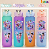 Kpop Demon Hunters gradient color water cup with straw, 750ml, by HSF Marketplace