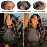 40 42 Inch Body Wave Human Hair Wigs 13x4 13X6 HD Lace Frontal Wig Human Hair Remy 5x5 Gluless Lace Closure Wigs For Women