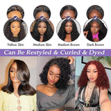 250Density Glueless Short Bob Wig 10 Inch Deep Wave Lace Front Bob Wigs Human Hair 5x5 Glueless Bob Wig Human Hair Ready To Wear
