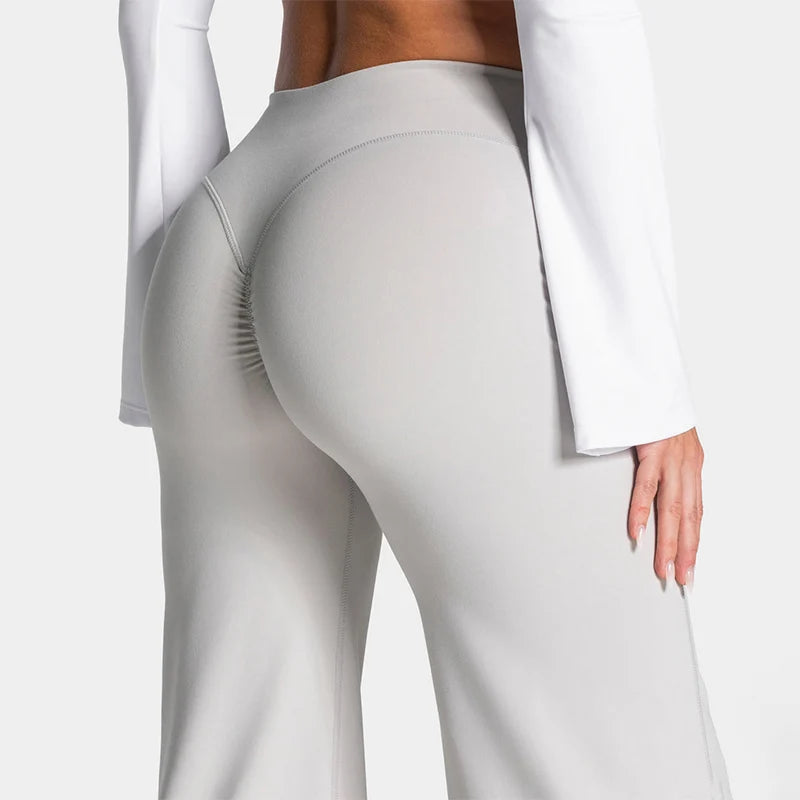 HSF Marketplace women's scrunch straight-leg pants, butt-lifting wide-leg leggings for gym, yoga, and jogging