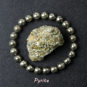 Natural Crystal Stone Bead Bracelet, Gemstone Stretch Jewelry for Women and Men