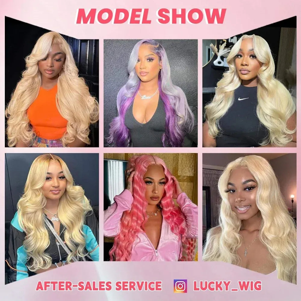 200% 250% Density 613 Blonde Lace Front Wigs Body Wave Human Hair 13x6 13x4 Hd Lace Frontal Wig Pre Plucked Brazilian Ponytail Human Hair Lace Frontal Wig For Women Ready to Wear On Clearance Sale Pre Plucked Wig Party Work