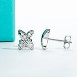 AnuJewel D Color VVS1 moissanite classic cross stud earrings in 925 sterling silver jewelry