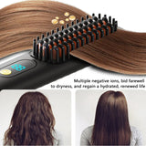 Wireless Straightening Brush Negative Ion Hair Straightener Portable Comb Dual Use Straight/Curly Hair USB Charging 3600mAh 36W