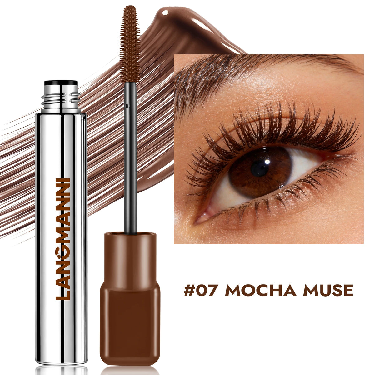 Green waterproof curling mascara with thickening brush for long-lasting natural-looking eyelashes makeup