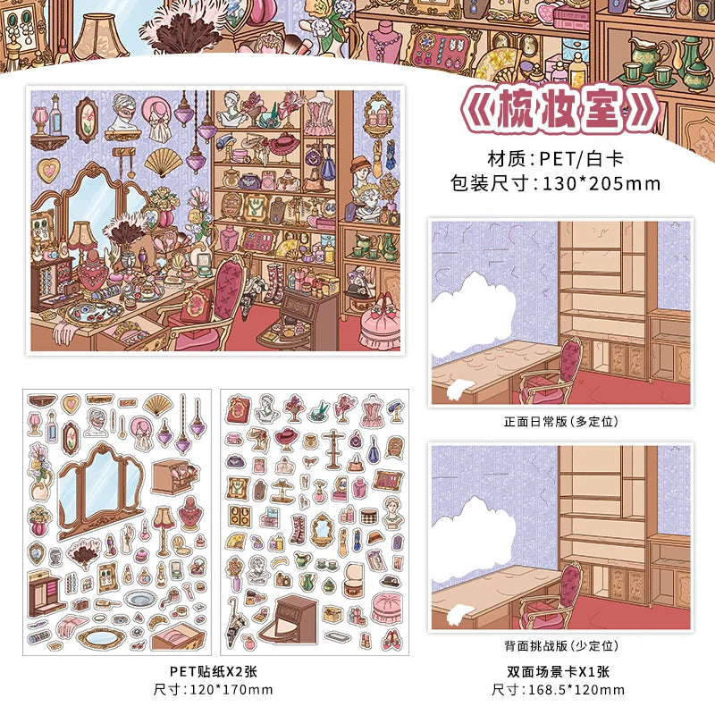 Kawaii girl's 3D space sticker for creative scrapbooking by HSF Marketplace