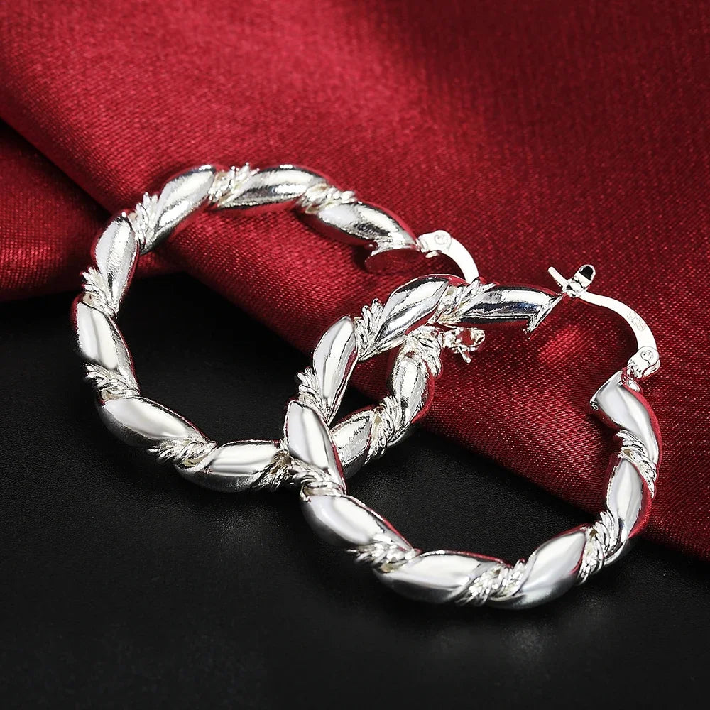 925 sterling silver hoop earrings for women, trendy elegant jewelry by HSF Marketplace