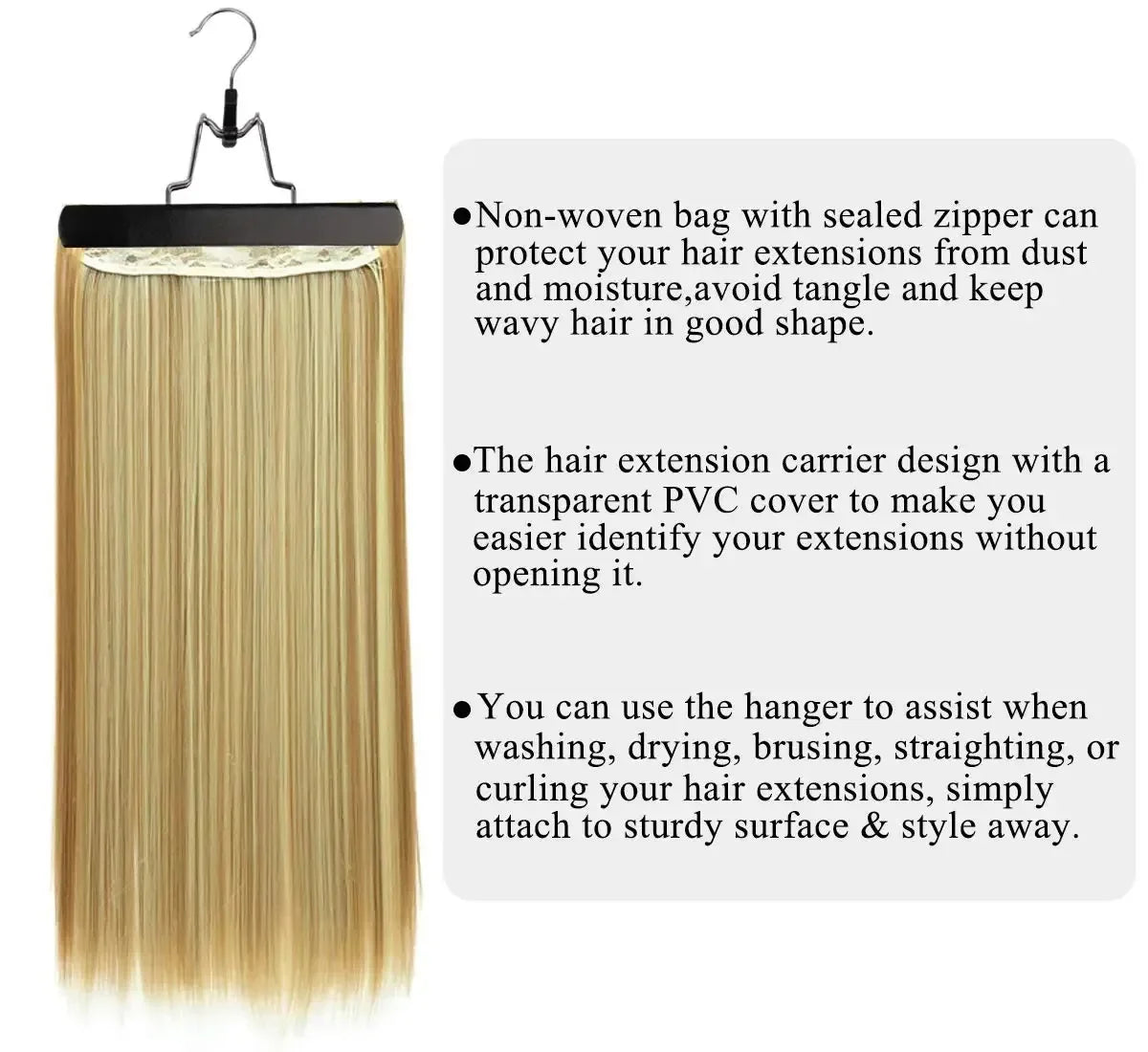 1-3Pcs Wig Hanger for Multiple Wigs Hair Extensions Carrier Storage Organizer for Virgin Hair Weft & Clip Extensions