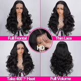 250 Density 46 Inch Body Wave 100% Human Hair 13x6 13x4 HD Transparent Lace Frontal Wig Pre Plucked Natural 360 Full Front Wigs