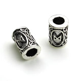 10Pcs/Lot Viking Rune Beads Alloy Tube Spacer Beads Hair Braid Beard Dreadlock Beads Knife Beads Pendant for DIY Jewelry Making
