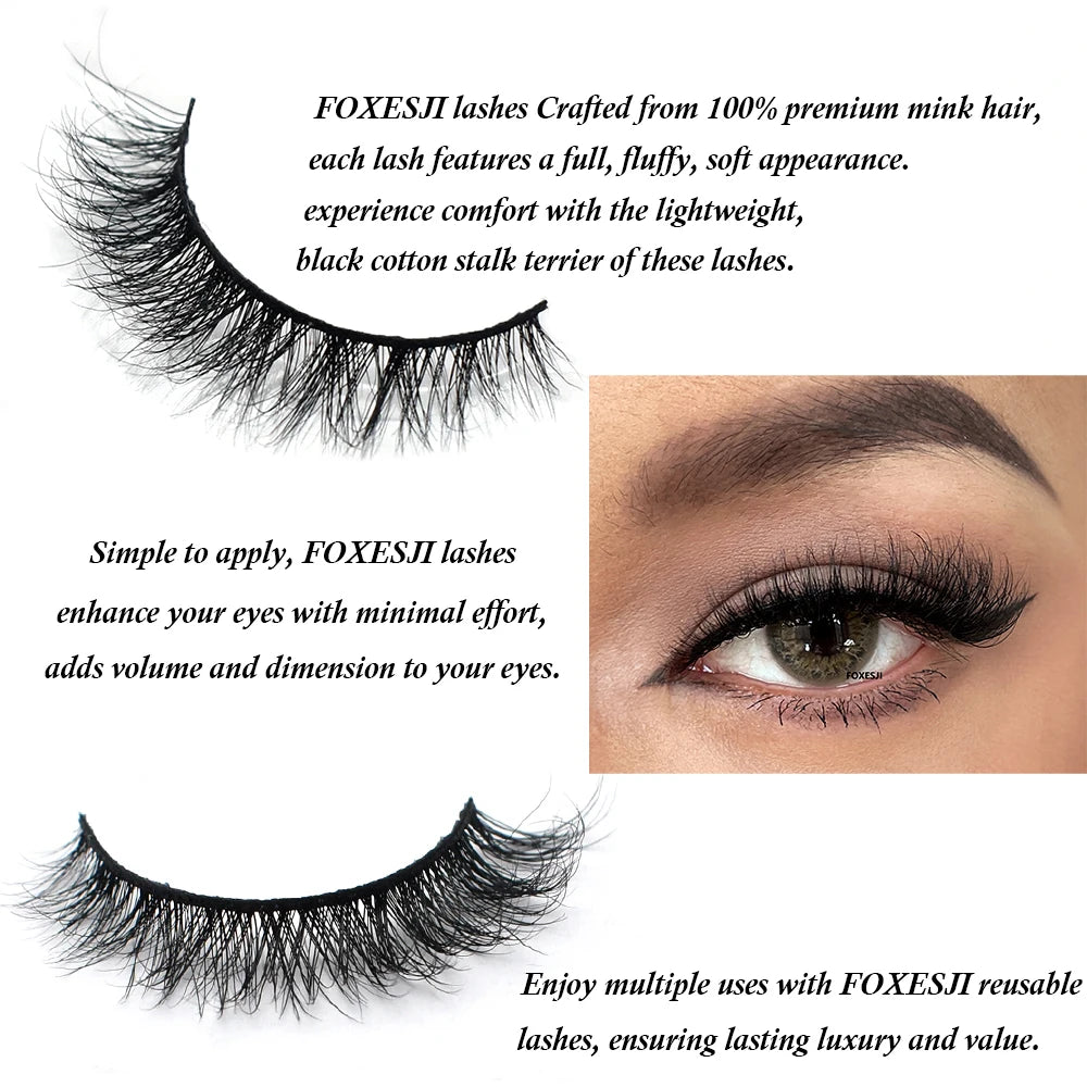 3D real mink false eyelashes, fluffy wispy short clusters by HSF Marketplace