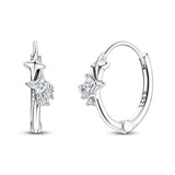 Hypoallergenic CZ zircon hoop earrings in 925 sterling silver by HSF Marketplace