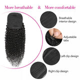 Kinky curly Brazilian virgin Remy human hair drawstring ponytail extension with clip-in hairpiece for women
