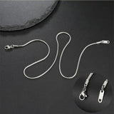 Stainless steel round snake chain necklace for unisex fashion by HSF Marketplace