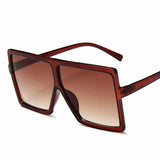 Square women's sunglasses with clear lenses, plastic frame, UV400 protection, fashionable driving eyewear from HSF Marketplace